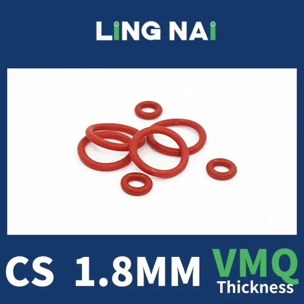 CS1.8mm Red VMQ Cross section silicone rubber thickness washer O-ring small batch wholesale silicon ring rubber ring