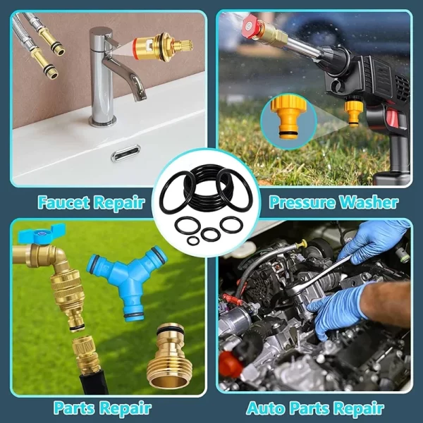 Rubber O Ring Set Gaskets Seal Nitrile Rubber Bands High Pressure O-Rings Repair Kit Sealing Elastic Band O Rubber - Image 4