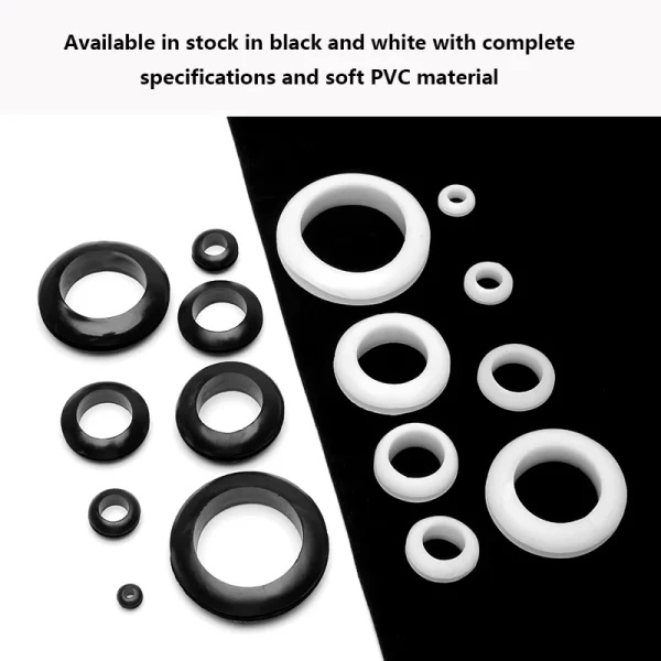 Black White Rubber Two-sided Grommet Seal Ring O-ring Sealing Cap Hole Plug For Protection Power Distribution Box Wire Cable - Image 2