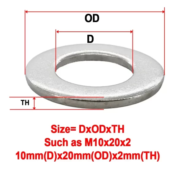 304 Stainless Steel Large Flat Washer Big Metal Oring Gasket Meson Plain Washers Metalworking O Ring Spacers DIN9021 M1.6-M36 - Image 2
