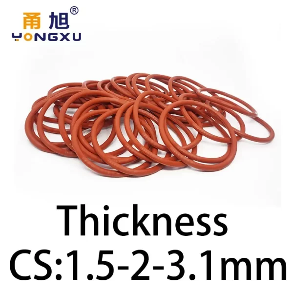 VMQ O-ring thickness 1.5/2/3.1mm CS silicone red sealing temperature resistant gasket rubber ring complete in specifications - Image 2