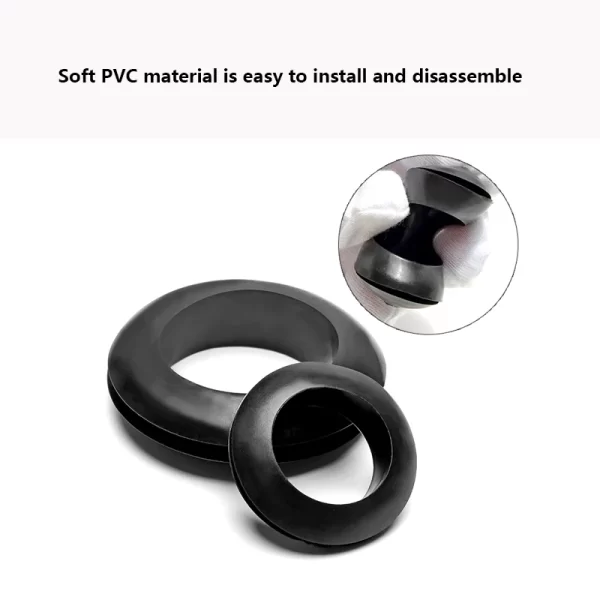 Black White Rubber Two-sided Grommet Seal Ring O-ring Sealing Cap Hole Plug For Protection Power Distribution Box Wire Cable - Image 5