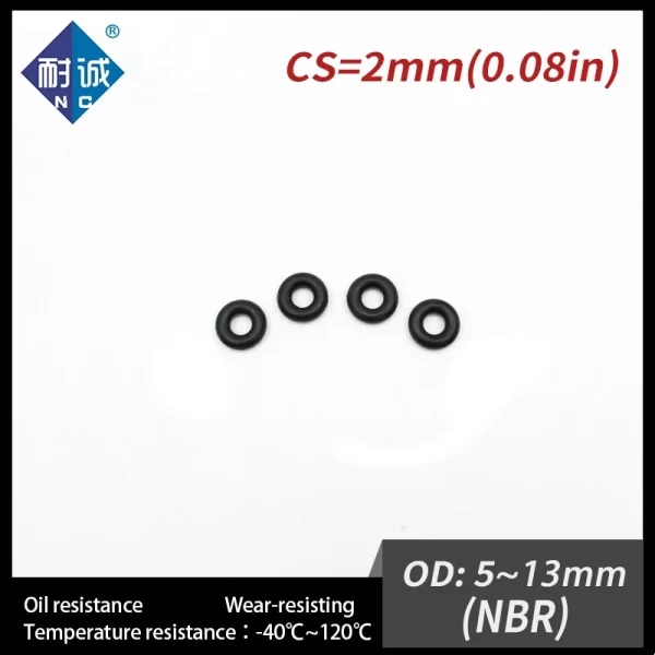 50 PCS / Lot Nitrile Rubber Black NBR 70A O-ring CS 2mm OD 5/5.5/6/6.5/7/8/8.5/9/10/10.5/11/11.5/12/13*2mm O Ring Gasket Oil.-. - Image 3