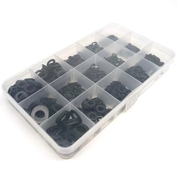 1000pc Mix M1.6 M2 M2.5 M3 M3.5 M4 M5 M6 M8 Black 304 A2-70 Stainless Steel GB97 Flat Washer Plain Gasket Set Assortment Kit Box - Image 5