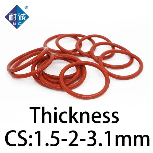 VMQ O-ring thickness 1.5/2/3.1mm CS silicone red sealing temperature resistant gasket rubber ring complete in specifications - Image 4