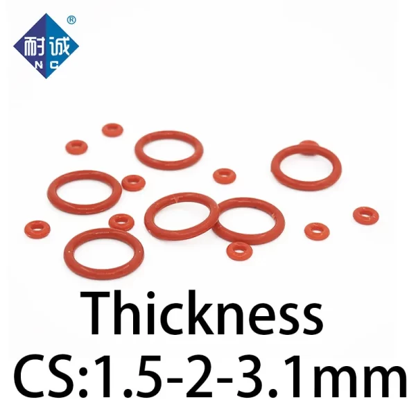 VMQ O-ring thickness 1.5/2/3.1mm CS silicone red sealing temperature resistant gasket rubber ring complete in specifications