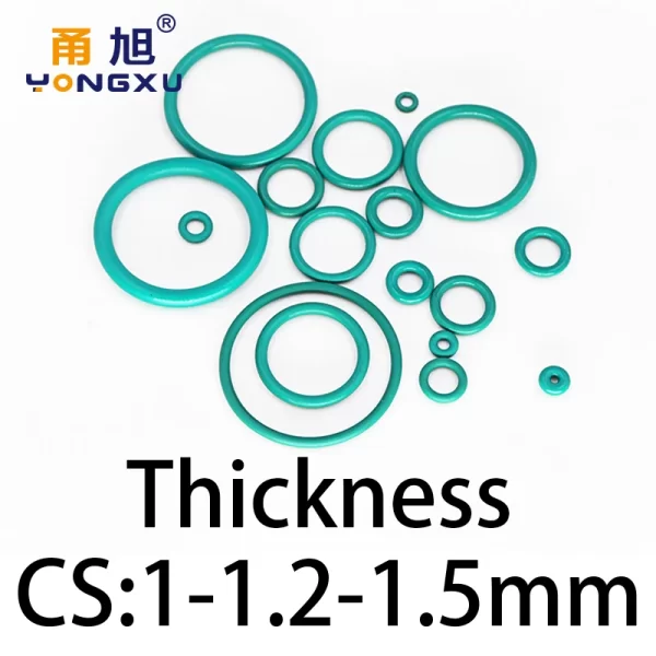 O-ring thickness 1/1.2/1.5mm CS fluororubber FKM sealing temperature resistant gasket rubber ring complete in specifications.-. - Image 2