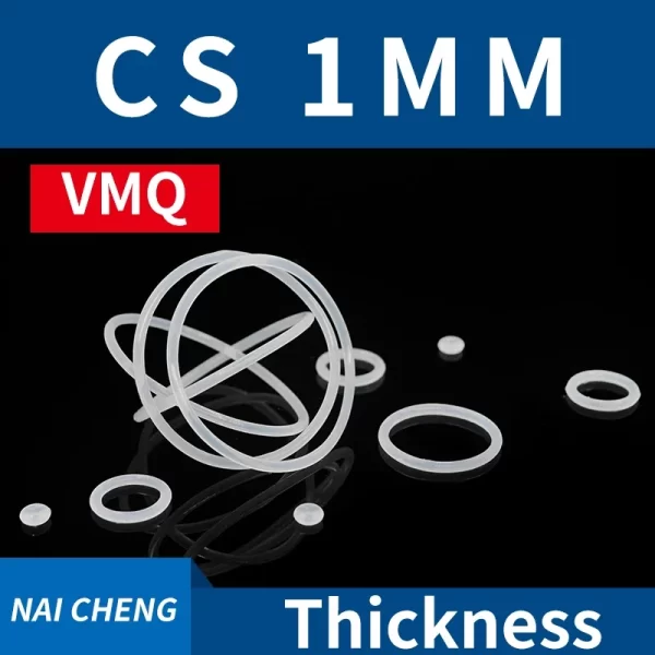CS1mm White VMQ silicon Rubber O-rings Seals Gasket Washer temperature resistant Waterproof soft silicone ring