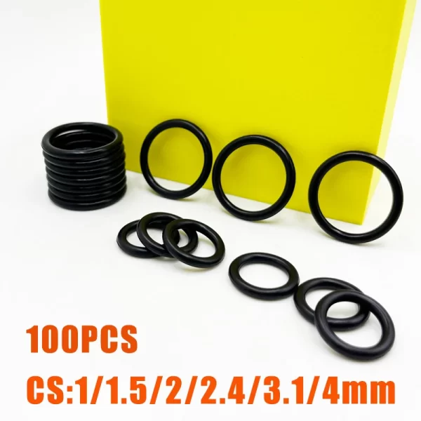 100/50Pcs O Ring Sealing Gasket NBR Oring CS 1/1.5/2.0/2.4/3.1/4mm Nitrile Rubber Round O -ring Corrosion Oil Resist Seal Washer