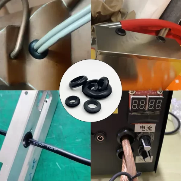 Black Rubber Double Sided Protective Coil Out Hole Wire O Ring Distribution Box Through Wire Ring Seal Ring Grommets Cable - Image 5