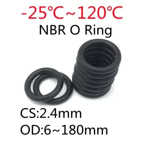 NBR Seal Ring Gasket CS 2.4mm Nitrile Butadiene Rubber Oring Washer OD 6mm~180mm Abrasion Resistance Water-Proof 20pcs