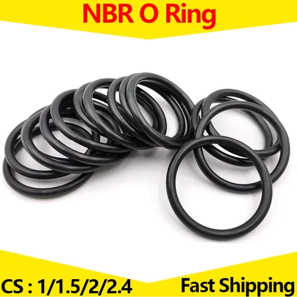 High oil resistance Nitrile O-Ring,NBR Rubber Seal O Ring,Thickness 1mm,1.5mm,2mm,2.4mm,OD 4mm-30mm,Pack of 100pcs
