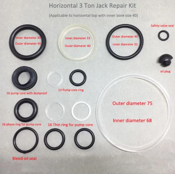 Repair Tool 3T Jack Accessories Oil Seal Ring Small Accessories Oil Seal O-ring Horizontal Jack Repair Kit