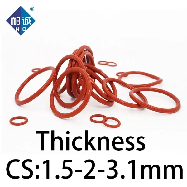 VMQ O-ring thickness 1.5/2/3.1mm CS silicone red sealing temperature resistant gasket rubber ring complete in specifications - Image 5