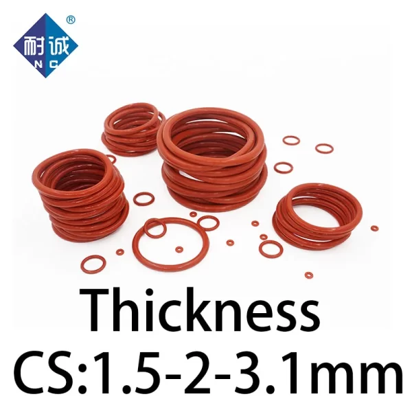 VMQ O-ring thickness 1.5/2/3.1mm CS silicone red sealing temperature resistant gasket rubber ring complete in specifications - Image 2