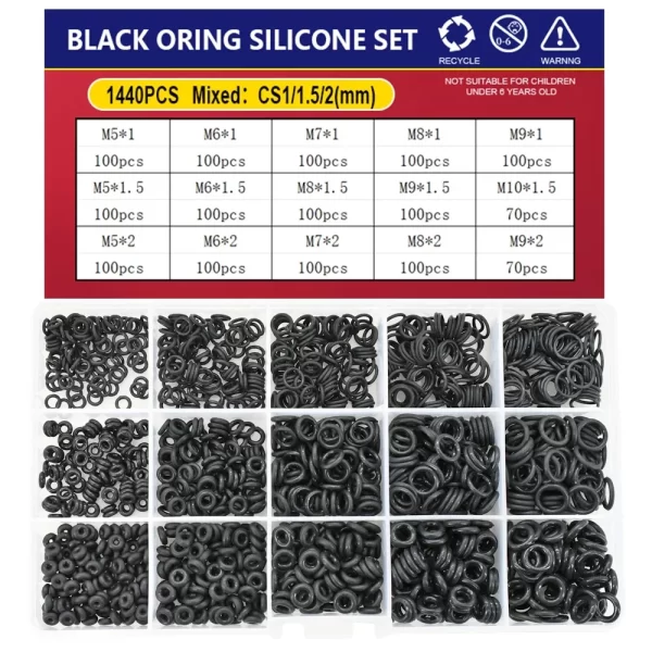 CS1-4 NBR Black O Ring Silicone Plumbing Rubber Gaskets Seal O-Rings High Temperature Oring Corrosion Oil Resist Sealing Washer - Image 5