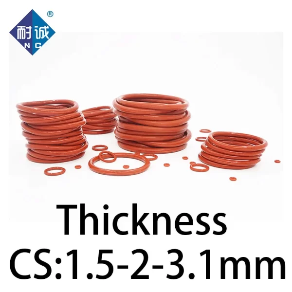 VMQ O-ring thickness 1.5/2/3.1mm CS silicone red sealing temperature resistant gasket rubber ring complete in specifications - Image 3