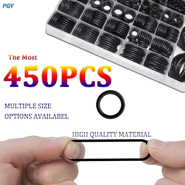 High Pressure Nitrile Rubber O-Rings Kit - Sealing Gaskets Set for Hydraulic/Pneumatic Repair - Oil Resistant Elastic Seal Bands
