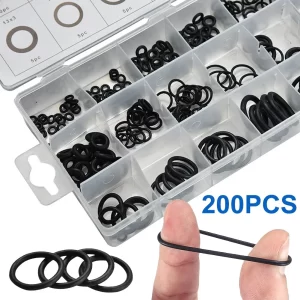 200Pcs High Pressure O-Rings Repair Kit Boxed Sealing Elastic Band O Rubber Rings Set Waterproof Seal Ring Set