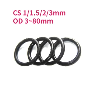 CS 1/1.5/2/3mm OD 3~80mm Black Rubber Silicone O Ring Seal Gasket Washer NBR O-ring Oil Resist Band Sealing Ring