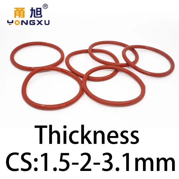 VMQ O-ring thickness 1.5/2/3.1mm CS silicone red sealing temperature resistant gasket rubber ring complete in specifications - Image 3