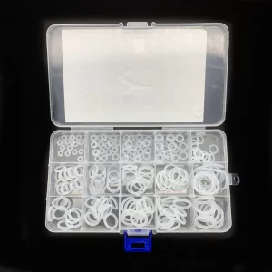 225PCS VMQ White O Ring Gasket Silicone Food Grade O-Rings Silicon Ring High Temperature Gasket Kit Set Box Ring