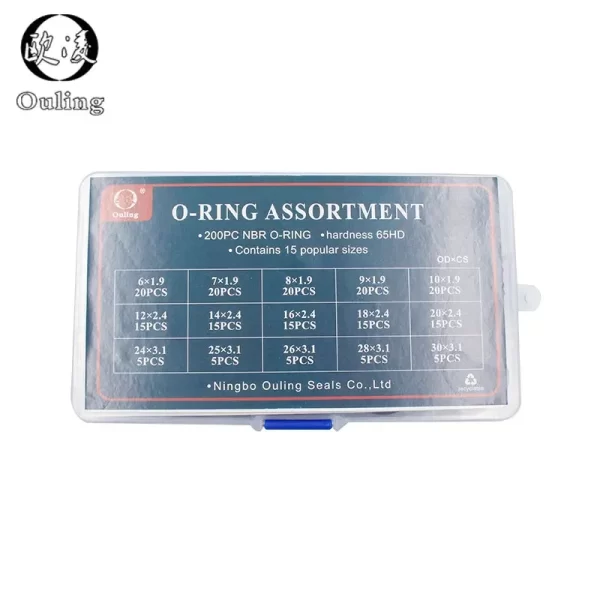 200pcs 15 Sizes O Rings Rubber O Ring Seal NBR Black Sealing O-rings Nitrile Washer Rubber o-ring set Assortment Kit Set Box-.- - Image 4