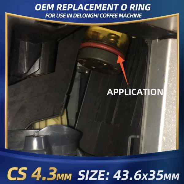 CS4.3mm Silicone O RING For DeLonghi Coffee 43.6*35*4.3 mm 10PCS O-Ring VMQ Gasket seal Thickness 4.3mm ORing Red Rubber - Image 5