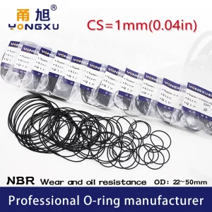 20PCS/lot Black NBR Sealing O-Ring CS1mm OD21/22/23/24/25/26/27/28/29/30/32/34/35/36/38/40/42/46/50*1mm ORing Seal Rubber .-.