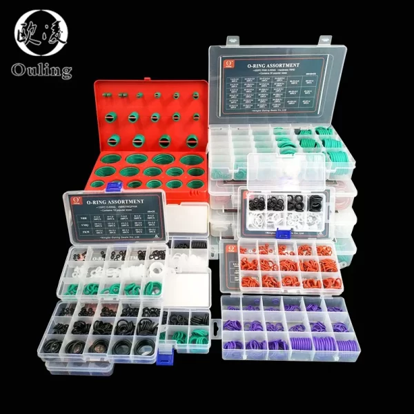 O Rings Rubber Silicone O Ring Seal NBR VMQ FKM Sealing O-rings Nitrile Washer Rubber oring set Assortment Kit Set Box Ring-.- - Image 2
