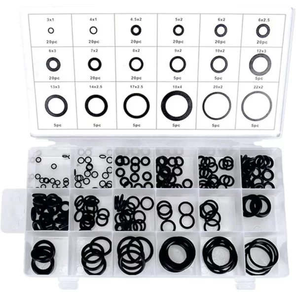 225PCS Rubber O Ring Oil Resistance O-Ring Washer Gasket Seals Watertightness Assortment Different Size With Plastic Box Kit Set - Image 4