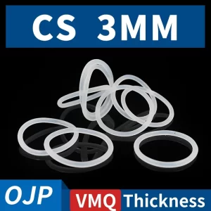 Thickness CS3mm White VMQ silicon Rubber O-rings Seals Gasket Washer temperature resistant Waterproof soft silicone ring