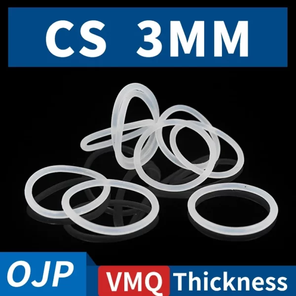 Thickness CS3mm White VMQ silicon Rubber O-rings Seals Gasket Washer temperature resistant Waterproof soft silicone ring