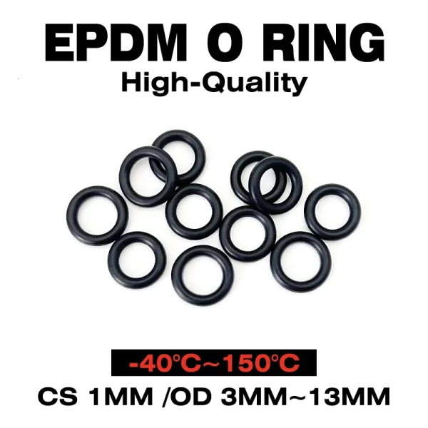 20pcs CS 1mm OD 3mm~13mm EPDM O-Ring Seals High Temp/Chemical/Water Resistant Use in Automotive/Plumbing/Industrial Very Durable