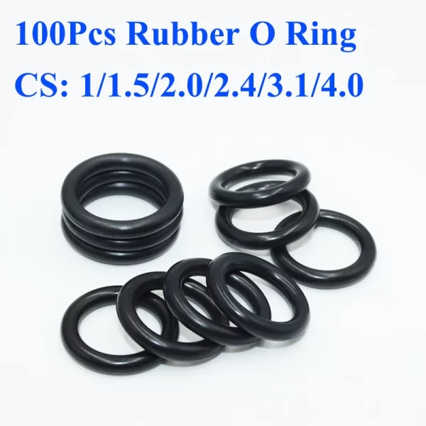 CS 1/1.5/2.0/2.4/3.1/4mm Rubber O Ring Sealing Washer NBR O-ring Car Faucet Plumbing Gasket Oil Resistant High Temperature Oring