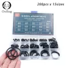 200pcs 15 Sizes O Rings Rubber O Ring Seal NBR Black Sealing O-rings Nitrile Washer Rubber o-ring set Assortment Kit Set Box-.-