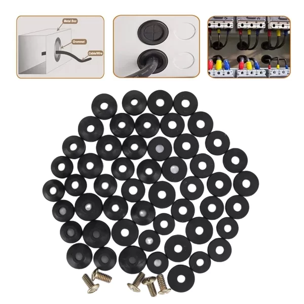 58 Pcs Rubber Faucet Washers with Brass Screws Faucet Washers Replacement Kit Flat and Beveled O-ring for Repairing Faucet Leak