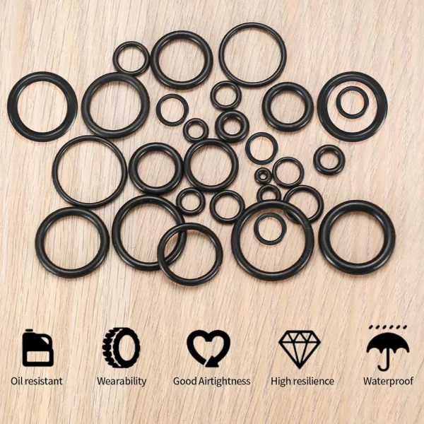 200Pcs Rubber O Ring Set Gaskets Boxed High Pressure O-Rings Repair Kit Sealing Elastic Band O Rubber Rings Set - Image 3
