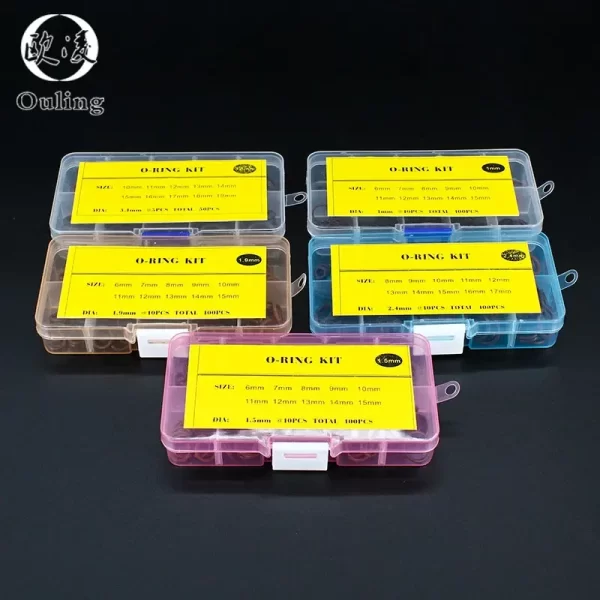 FKM O-ring kit classification thickness1/1.5/1.9/2.4/3.1mm fluorine rubber gasket seal ring group oil resistance-.- - Image 2