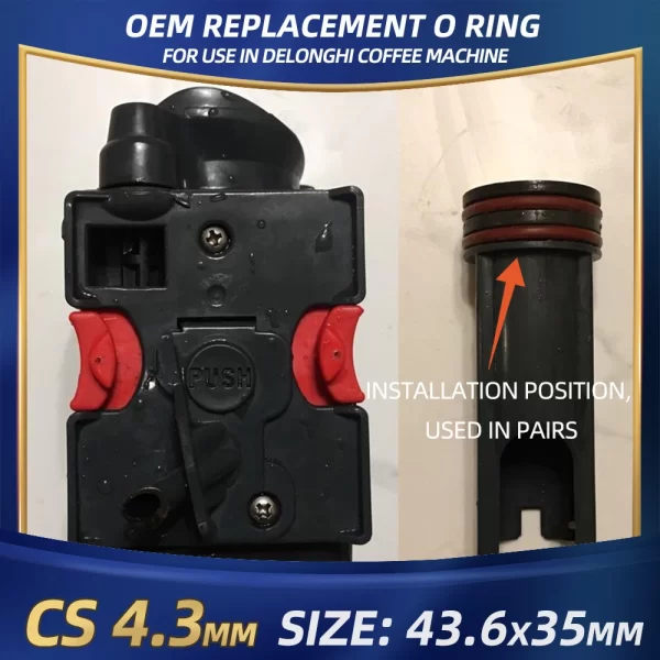 CS4.3mm Silicone O RING For DeLonghi Coffee 43.6*35*4.3 mm 10PCS O-Ring VMQ Gasket seal Thickness 4.3mm ORing Red Rubber - Image 4