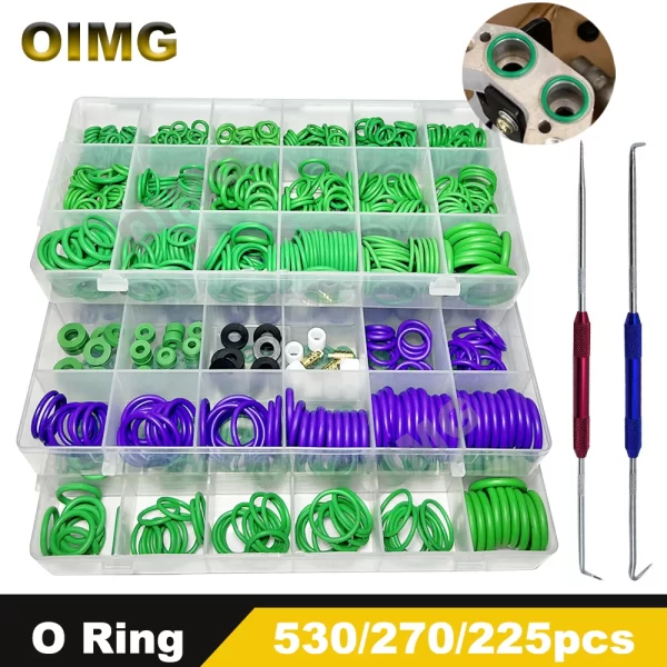 Car Air Conditioning O Ring Nitrile Rubber Sealing Gasket Washer Resist Oil and Heat for Compressor Automotive Repair O-ring kit