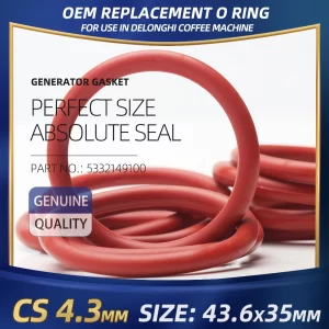 CS4.3mm Silicone O RING For DeLonghi Coffee 43.6*35*4.3 mm 10PCS O-Ring VMQ Gasket seal Thickness 4.3mm ORing Red Rubber