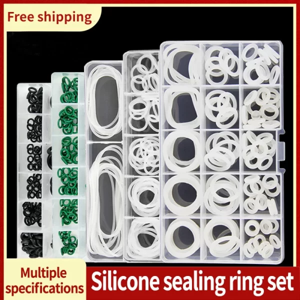 Silicone O-Ring Rubber Ring Set Tap Seal NBR VMQ FKM Gasket Box Ring Repair Kit Valve Water Repellent Oil Resistant Gasket Kit - Image 6