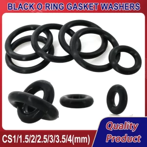 CS1mm 2mm 3mm 4mm Black O Ring Gasket Washers VMQ Food Grade O-ring Silicon Insulated Sealing Ring Thickness Rubber Silicone