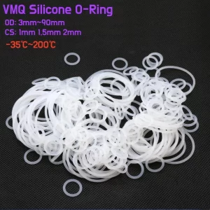 5~100Pcs VMQ White Food Grade Silicone Ring Gasket Thickness CS 1/1.5/2mm OD 3~90mm Waterproof Insulate Washer Rubber O-ring
