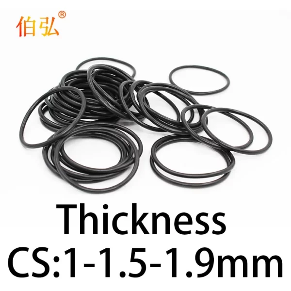 O-ring thickness 1/1.5/1.9mm CS fluororubber FKM sealing temperature resistant gasket rubber ring complete in specifications