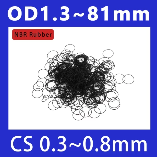 NBR black rubber thickness0.3/0.4/0.5/0.6/0.7/0.8mm O-ring rubber sealing ring gasket grommet silicon ring OD1.3-81mm