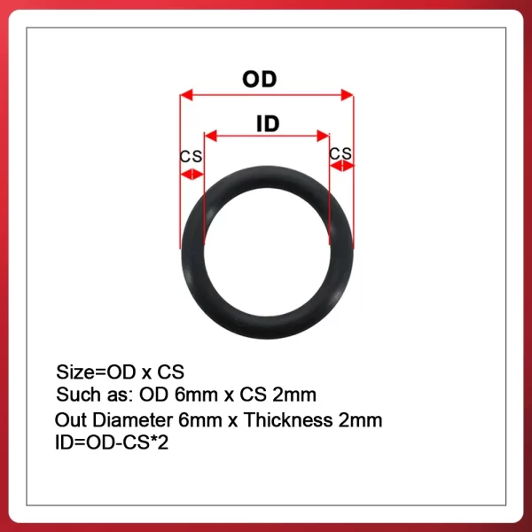 CS1mm 2mm 3mm 4mm Black O Ring Gasket Washers VMQ Food Grade O-ring Silicon Insulated Sealing Ring Thickness Rubber Silicone - Image 2