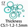 O-ring thickness 1/1.2/1.5mm CS fluororubber FKM sealing temperature resistant gasket rubber ring complete in specifications.-.