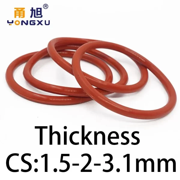 VMQ O-ring thickness 1.5/2/3.1mm CS silicone red sealing temperature resistant gasket rubber ring complete in specifications - Image 5